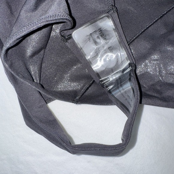 Lululemon Wundermost Square-Neck Black *SHINE* Bodysuit Nulu LS Thong Size L - Picture 4 of 11